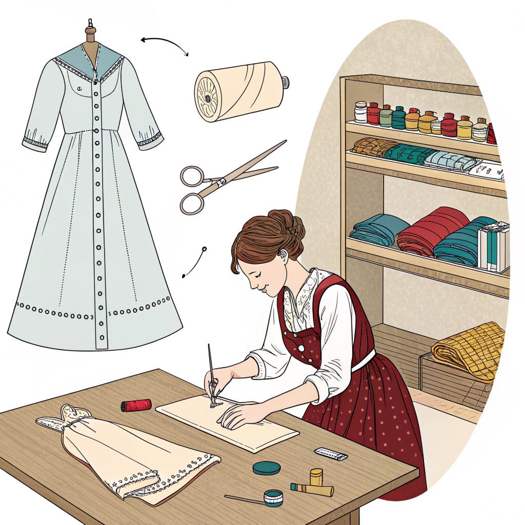 Tailoring tools and fabric